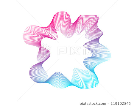 Set of multicolored neon sound waves. Sound curve, radio frequency spectrum lines . Color spectrum for music poster and banner. Vector illustration. 119102845