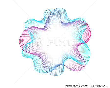 Set of multicolored neon sound waves. Sound curve , radial spectrum. Colorful template for music poster and banner. Vector radial spectrum. Set of multicolored neon sound waves. Sound curve , radial spectrum. Colorful template for music poster and banner. Vector radial spectrum. 119102846