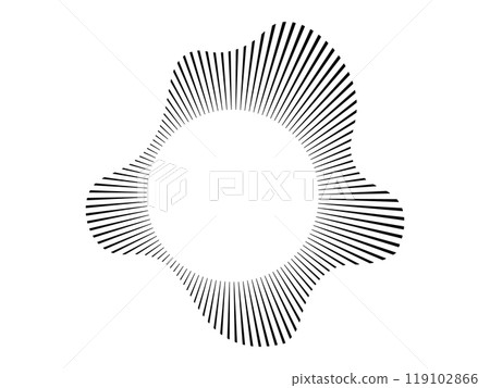 Circular sound wave for audio music . Sound line, radial spectrum, sound equalizer. Circular wavy frame. Vector radial spectrum. Circular sound wave for audio music . Sound line, radial spectrum, sound equalizer. Circular wavy frame. Vector radial spectrum. 119102866