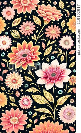 Floral Nonet: A Symphony of Blossoms 119102917