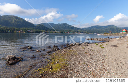 Landscape photo taken at the Teletskoye lake coast 119103865