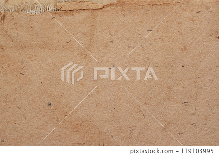 Close-up of torn brown paper with fibrous texture, raw and handmade qualities Close-up of torn brown paper with fibrous texture, raw and handmade qualities 119103995