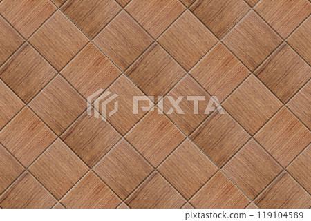 Bubinga square tiles arranged in a diamond pattern background 119104589
