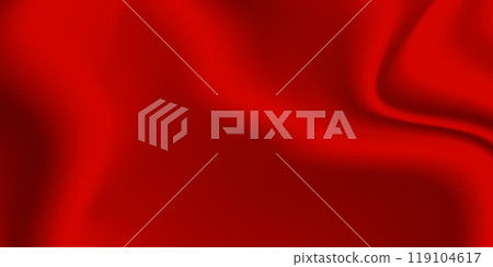 Silk red background. Abstract vector pattern with copy space. Liquid wave texture, smooth drapery wallpaper. Wedding fabric, satin. Wavy design for banner, card, postcard, backdrop Silk red background. Abstract vector pattern with copy space. Liquid wave texture, smooth drapery wallpaper. Wedding fabric, satin. Wavy design for banner, card, postcard, backdrop 119104617