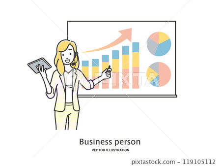 Female office worker giving a presentation 119105112