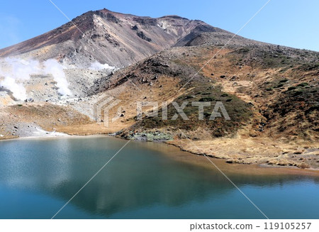 大雪山旭岳晴空萬裡,菅見池,北海道 大雪山旭岳晴空萬裡,菅見池,北海道 119105257
