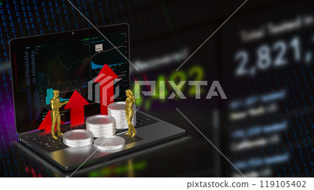 The Notebook and chart for Business concept 3d rendering. 119105402