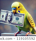 虎皮鸚鵡拿著鈔票 119105592