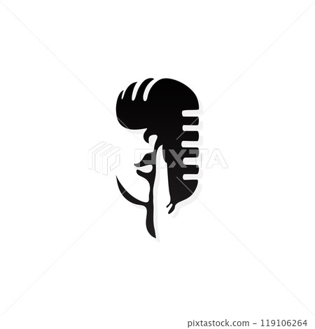 Silhouette Microphone Silent with face sssttt template design Silhouette Microphone Silent with face sssttt template design 119106264