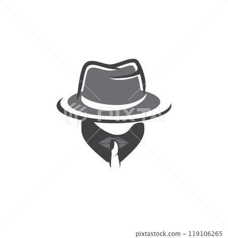 Silhouette secret agent whispering template design Silhouette secret agent whispering template design 119106265