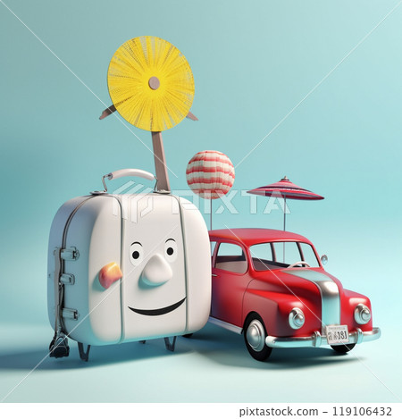 Generative AI. Summer holidays accessories.  119106432