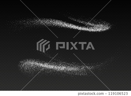 Falling sugar powder, flying salt. White crystals. Falling sugar powder, flying salt. White crystals. 119106523