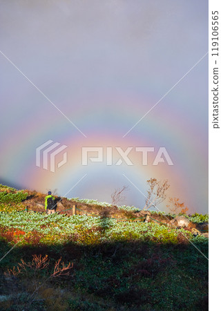 Climbing Mt. Karamatsu in autumn (Brocken phenomenon) 119106565
