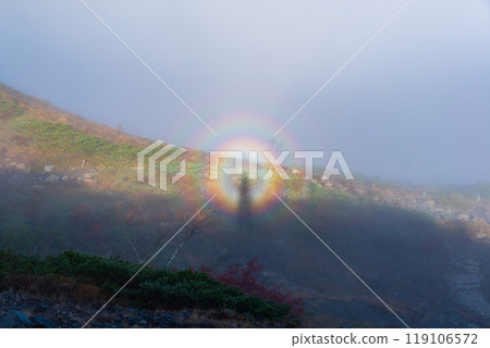 秋季攀登唐松岳（布羅肯現象） 119106572