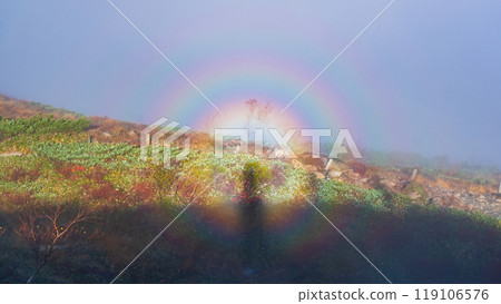 秋季攀登唐松岳（布羅肯現象） 119106576