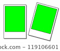 Green screen format photo frame with a little shadow 119106601