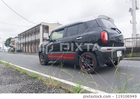 compact SUV road driving 119106949