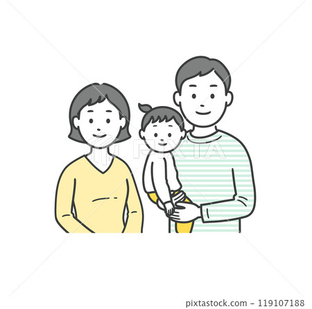 Full-body upper body illustration of a family gathered together Full-body upper body illustration of a family gathered together 119107188