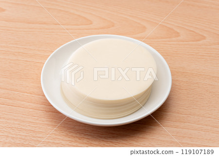 Gyoza skins on a plate Gyoza skins on a plate 119107189