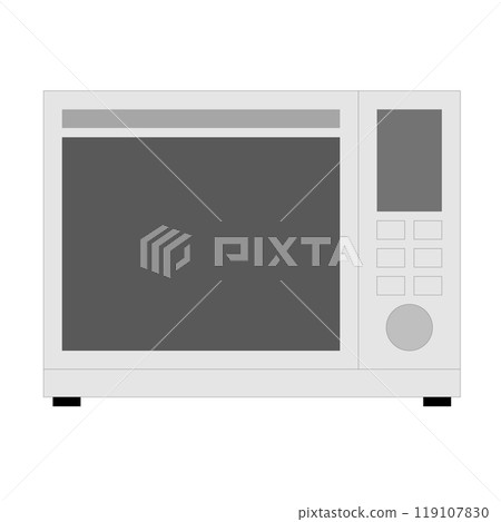 Illustration of a microwave oven with a switch on the side 119107830