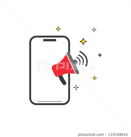 Smartphone with megaphone 119108642