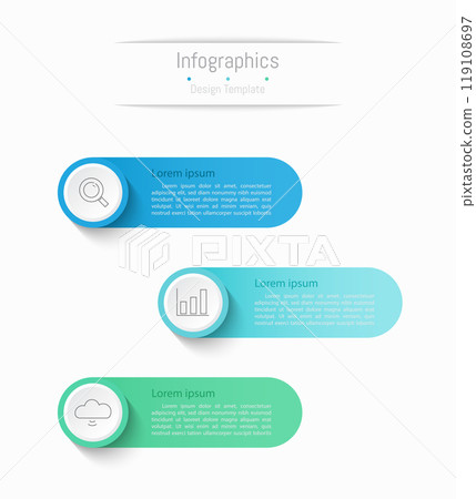 Infographic 3 options design elements for your business data. Vector Illustration. 119108697