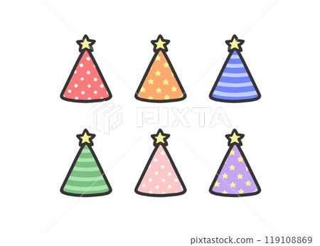 Set of colorful party hats 119108869