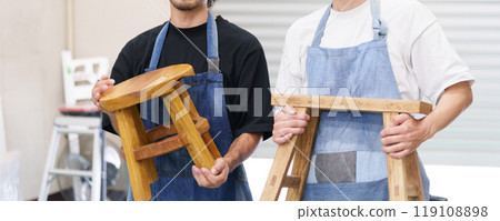 Men making DIY chairs Men making DIY chairs 119108898