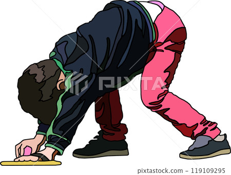 Anime style children illustration, transparent background 119109295