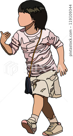 動漫風格兒童插畫，透明背景 119109344