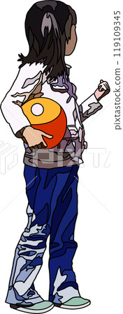 Anime style children illustration, transparent background 119109345