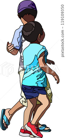 Anime style children illustration, transparent background 119109350