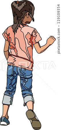 Anime style children illustration, transparent background 119109354