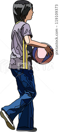 Anime style children illustration, transparent background 119109373