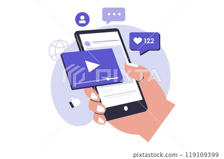 Social media video content concept illustration 119109399