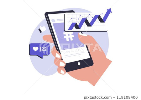 Social media increase engagement concept illustration 119109400