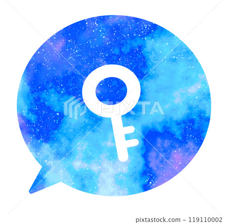 Marble starry sky | Key icon speech bubble Marble starry sky | Key icon speech bubble 119110002