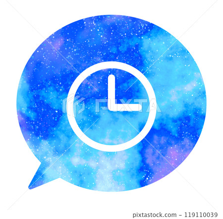 Marble starry sky | Clock icon speech bubble Marble starry sky | Clock icon speech bubble 119110039