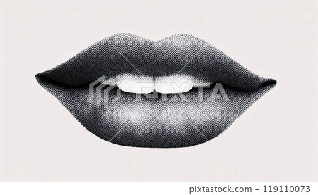 Woman lips lip beauty cosmetics beauty collage art halftone graphic background 119110073