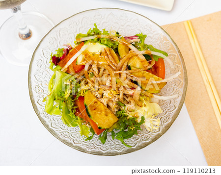 Organic vegan japanese green salad Organic vegan japanese green salad 119110213