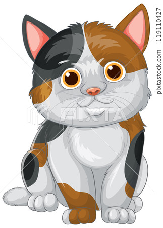 Cute Calico Cat Illustration 119110427