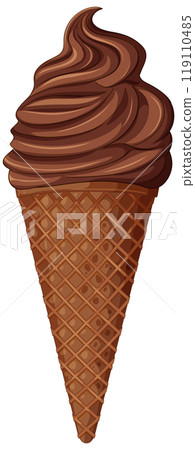 Delicious Chocolate Ice Cream Cone 119110485