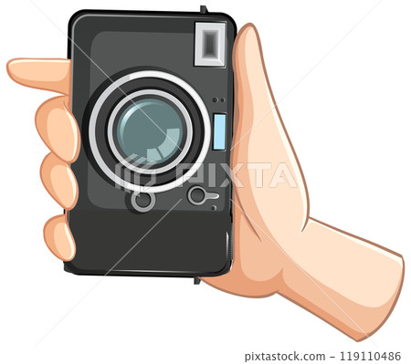 Hand Holding a Vintage Camera 119110486