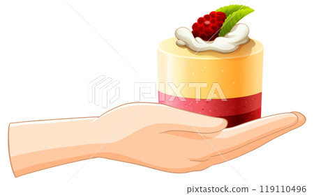 Hand Holding a Delicious Dessert Hand Holding a Delicious Dessert 119110496