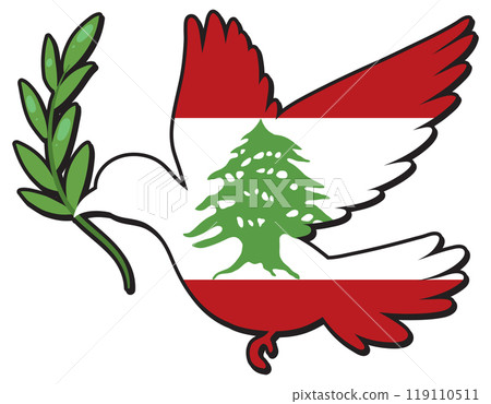 Peace Dove with Lebanese Flag Peace Dove with Lebanese Flag 119110511