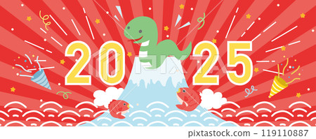 2025蛇年蛇跳2025年新年橫幅素材 2025蛇年蛇跳2025年新年橫幅素材 119110887