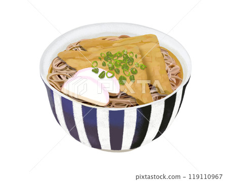 Kitsune soba (blue and white bowl) 119110967