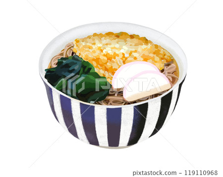 Tanuki soba (blue and white bowl) 119110968