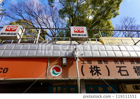 大阪府豐中市中櫻塚市阪急寶塚本線岡町站東口岡町商店街拱廊街風景 大阪府豐中市中櫻塚市阪急寶塚本線岡町站東口岡町商店街拱廊街風景 119111551