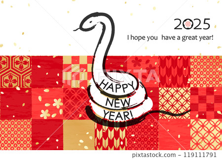 2025 年蛇年新年賀卡各種日本傳統圖案 2025 年蛇年新年賀卡各種日本傳統圖案 119111791
